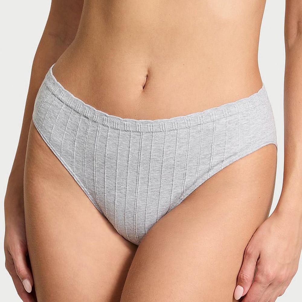 Victoria's Secret Stretch Cotton Rib Brief Panty Heather Gray XL NEW - Picture 3 of 5